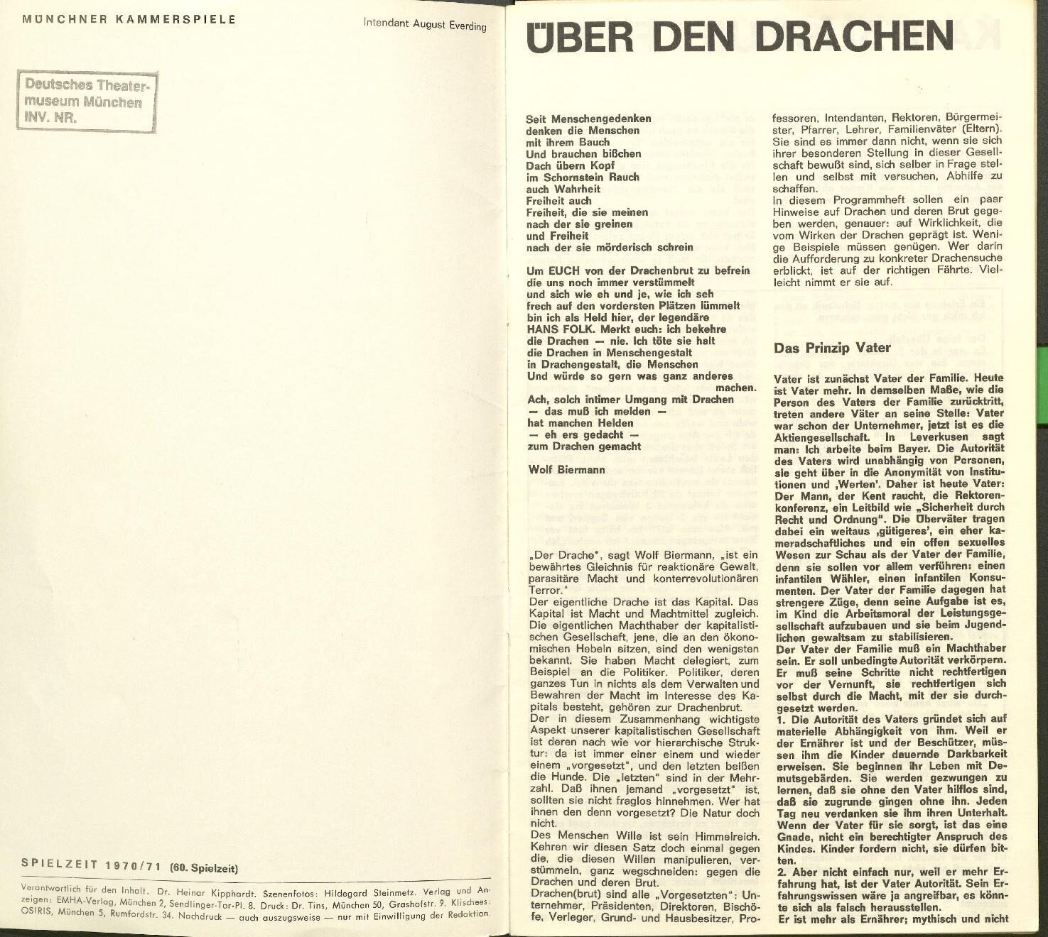 DTM Muenchner Kammerspiele Der Dra Dra 1970 1971 002