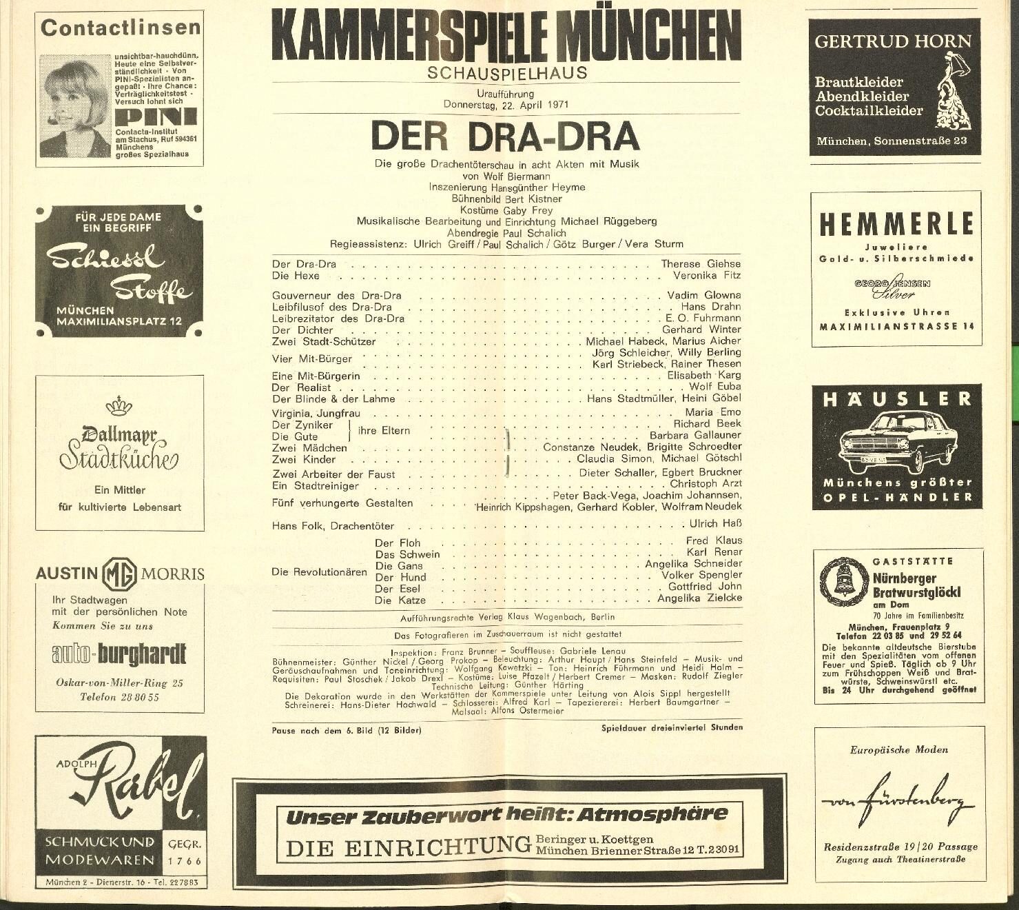 DTM Muenchner Kammerspiele Der Dra Dra 1970 1971 009