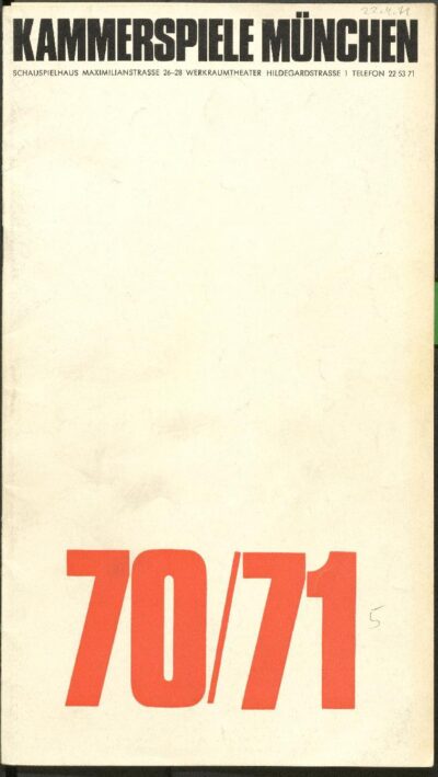 DTM Muenchner Kammerspiele Der Dra Dra 1970 1971 001